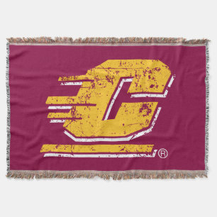 Central Michigan University Distressed Throw Blanket