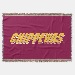 Central Michigan University distressed Throw Blanket