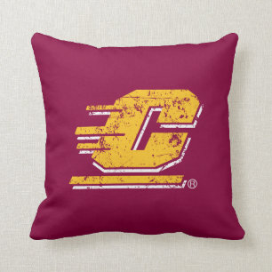 Central Michigan University Distressed Throw Pillow