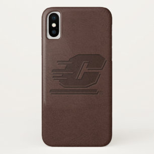 Central Michigan University leather iPhone X Case