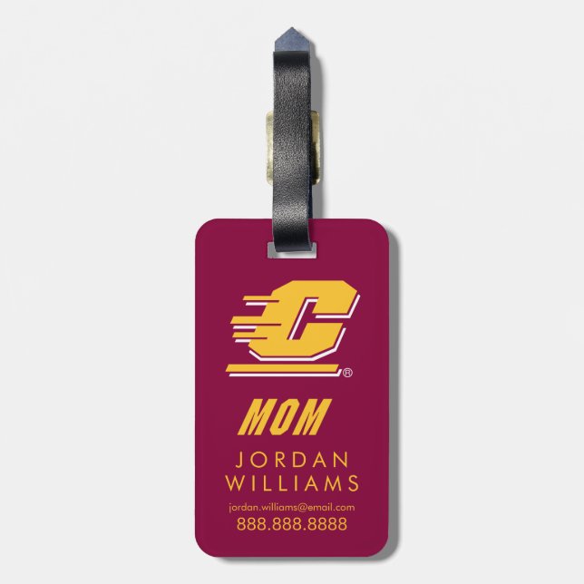 Central Michigan University Mom Luggage Tag (Back Vertical)