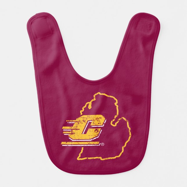 Central Michigan University State Love Baby Bib (Front)