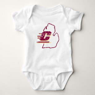 Central Michigan University State Love Baby Bodysuit