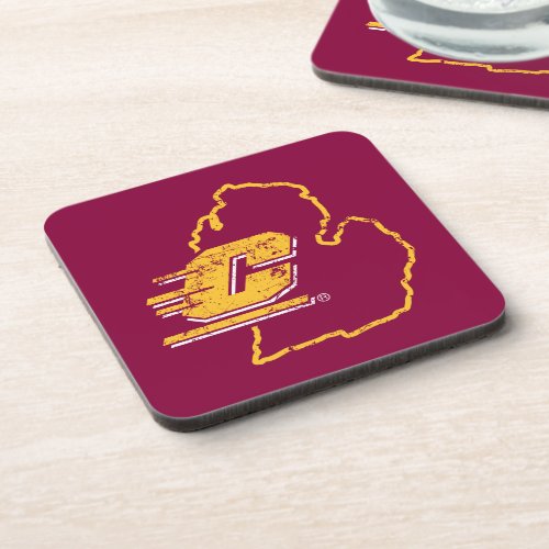 Central Michigan University State Love Beverage Coaster