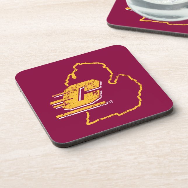 Central Michigan University State Love Beverage Coaster (Left Side)