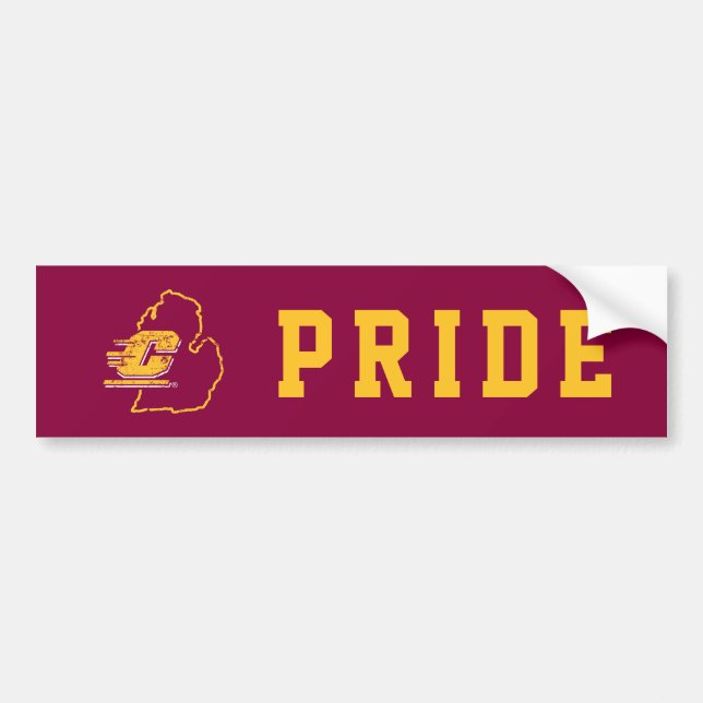 Central Michigan University State Love Bumper Sticker (Front)
