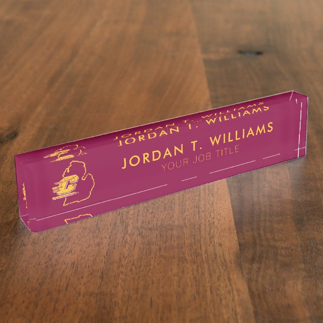 Central Michigan University State Love Desk Name Plate (Side)