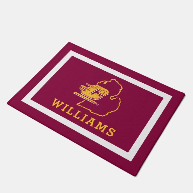 Central Michigan University State Love Doormat (Angled)