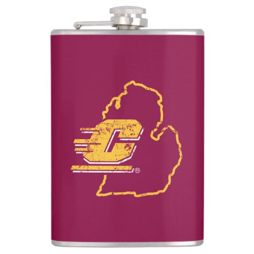 Central Michigan University State Love Flask
