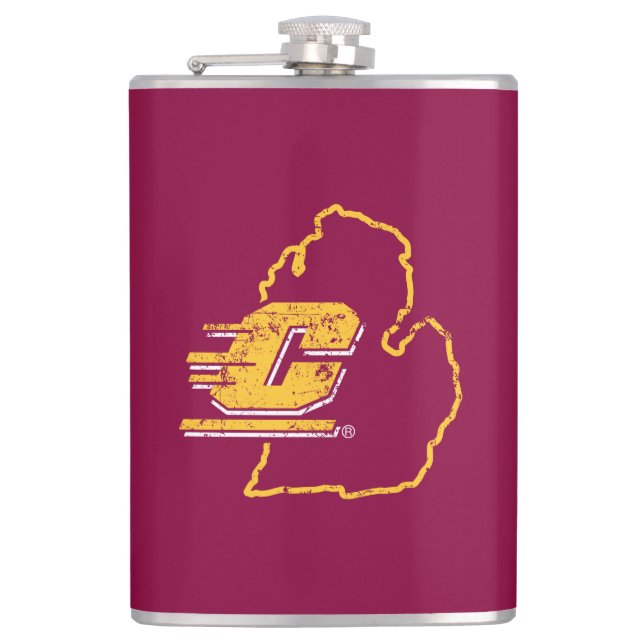 Central Michigan University State Love Flask (Front)