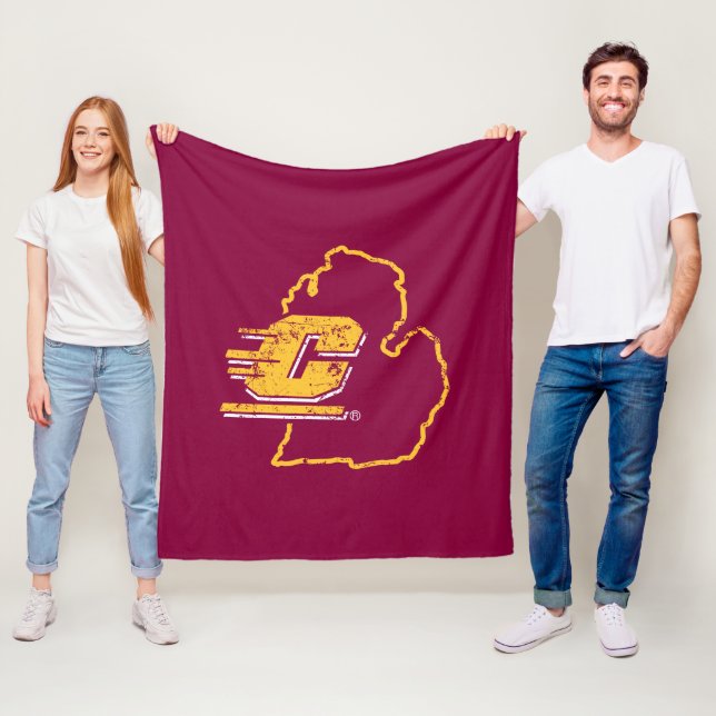 Central Michigan University State Love Fleece Blanket (In Situ)