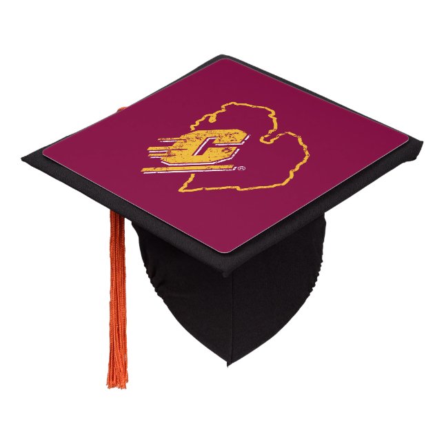Central Michigan University State Love Graduation Cap Topper (Angled)
