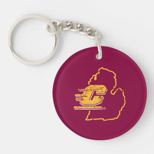 Central Michigan University State Love Keychain