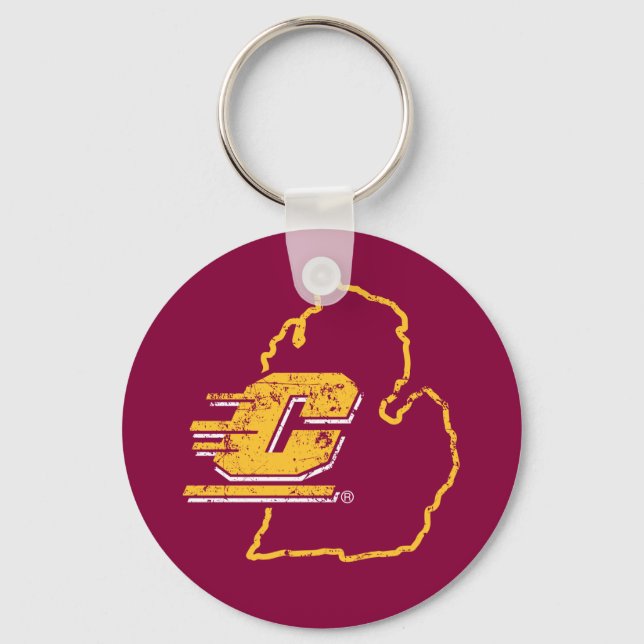 Central Michigan University State Love Keychain (Front)