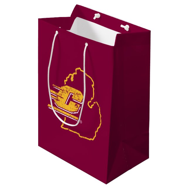 Central Michigan University State Love Medium Gift Bag (Front Angled)