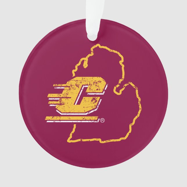 Central Michigan University State Love Ornament (Front)