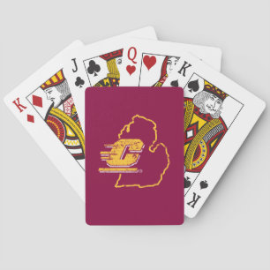 Central Michigan University State Love Poker Cards
