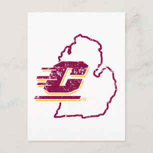 Central Michigan University State Love Postcard