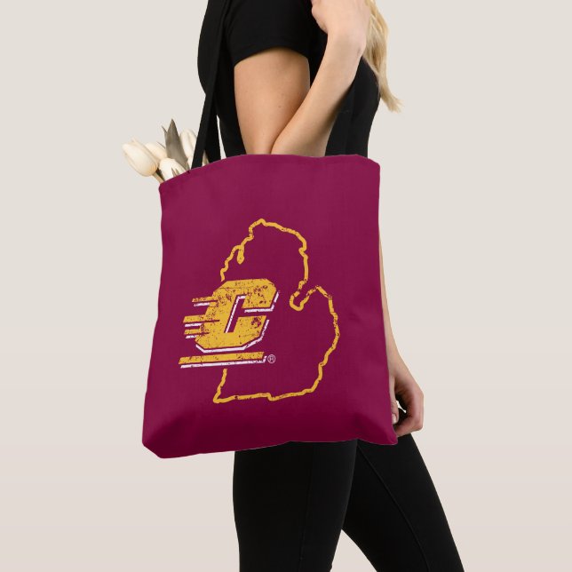 Central Michigan University State Love Tote Bag (Close Up)