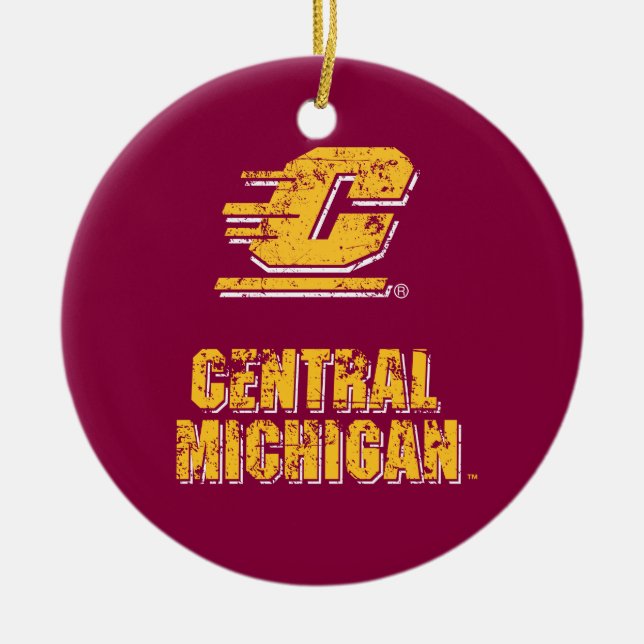 Central Michigan University Vintage Ceramic Ornament (Front)
