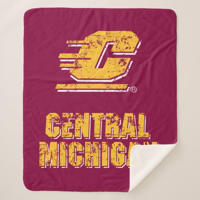 Central Michigan University Vintage Sherpa Blanket (Front)