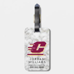 Central Michigan University White Marble Luggage Tag