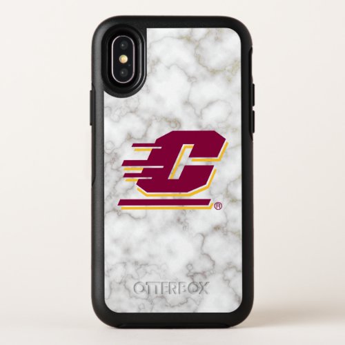 Central Michigan University White Marble OtterBox Symmetry iPhone X Case