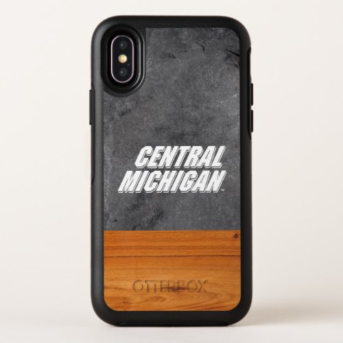 Central Michigan University wood cement half OtterBox Symmetry iPhone X Case