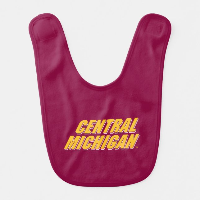 Central Michigan Wordmark Baby Bib (Front)