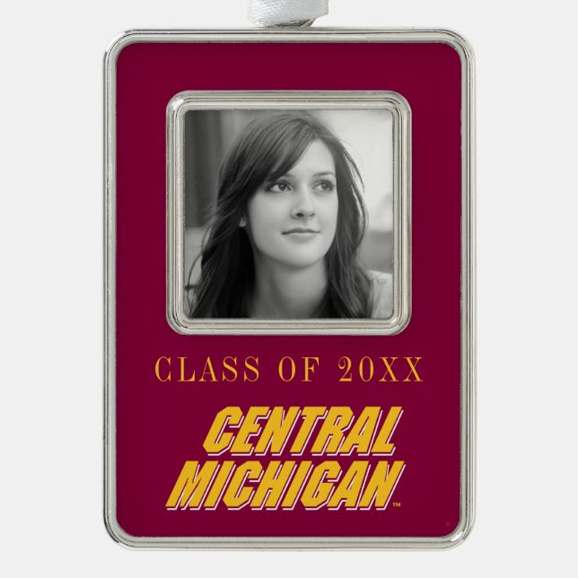 Central Michigan Wordmark Christmas Ornament (Front)