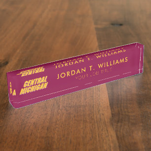 Central Michigan Wordmark Desk Name Plate