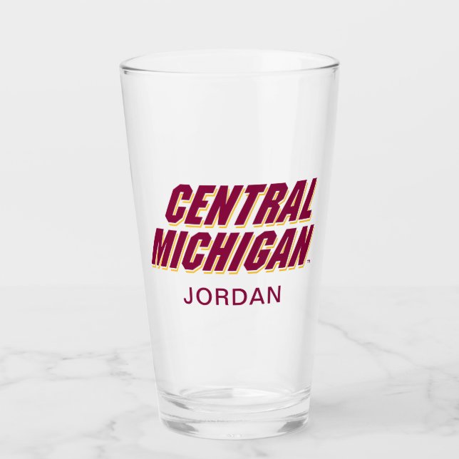Central Michigan Wordmark Glass (Front)