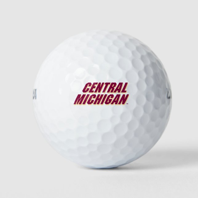 Central Michigan Wordmark Golf Balls (Front)