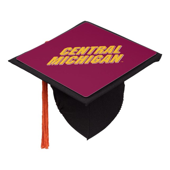 Central Michigan Wordmark Graduation Cap Topper (Angled)