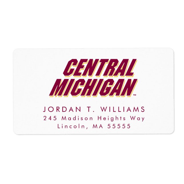 Central Michigan Wordmark Label (Front)