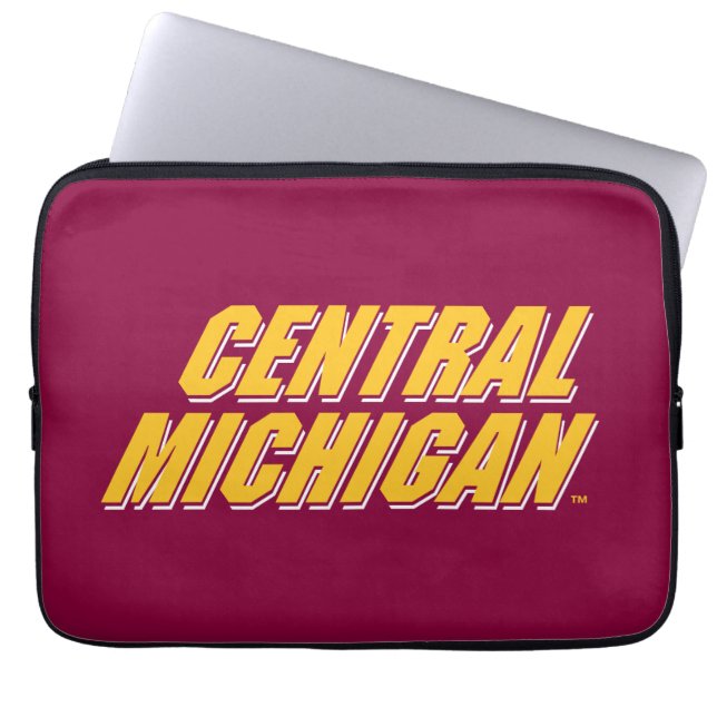 Central Michigan Wordmark Laptop Sleeve (Front)