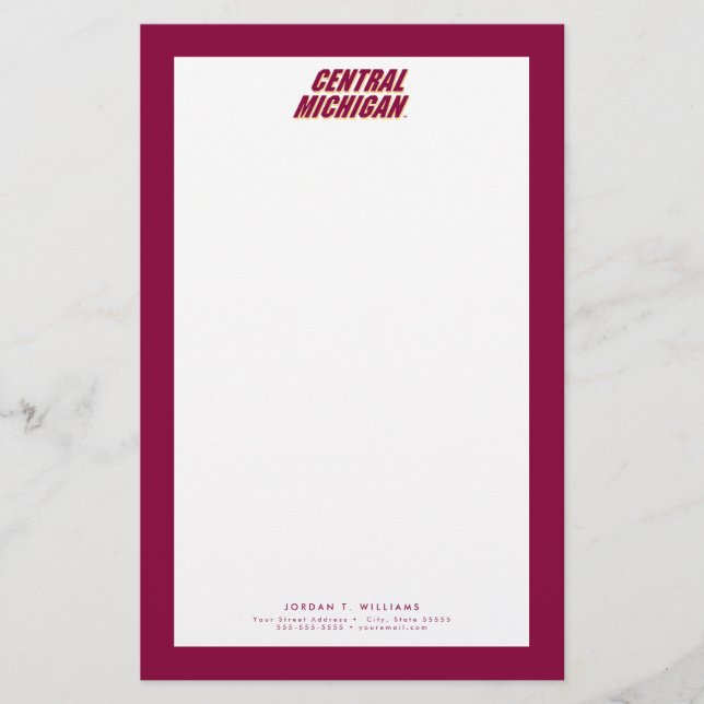 Central Michigan Wordmark Stationery (Front)