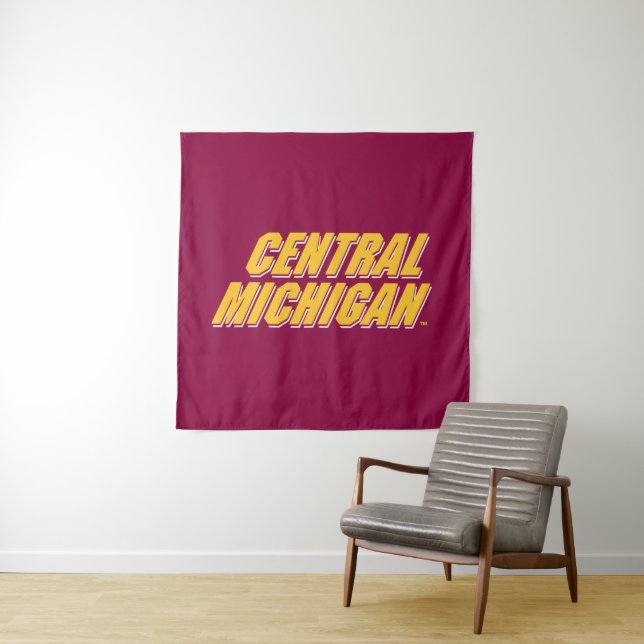 Central Michigan Wordmark Tapestry (In Situ)