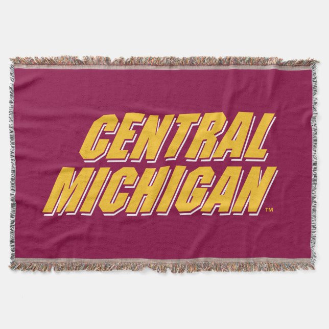 Central Michigan Wordmark Throw Blanket (Front)