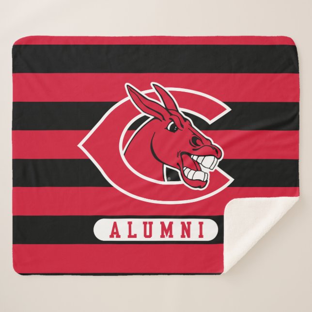 Central Missouri Alumni Stripes Sherpa Blanket (Front (Horizontal))