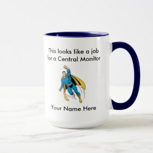 Central Monitor Male Superhero Mug