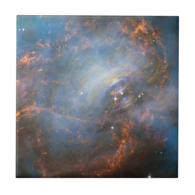 Central Neutron Star In The Crab Nebula. Ceramic Tile (Front)