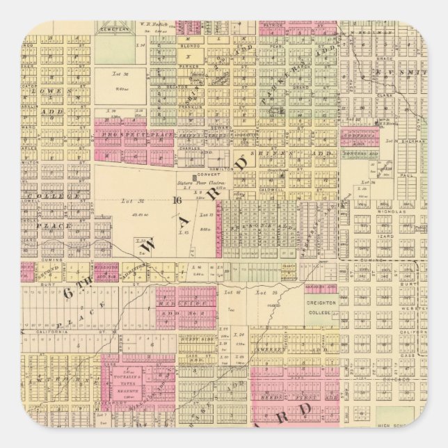 Central Omaha, Nebraska Square Sticker (Front)