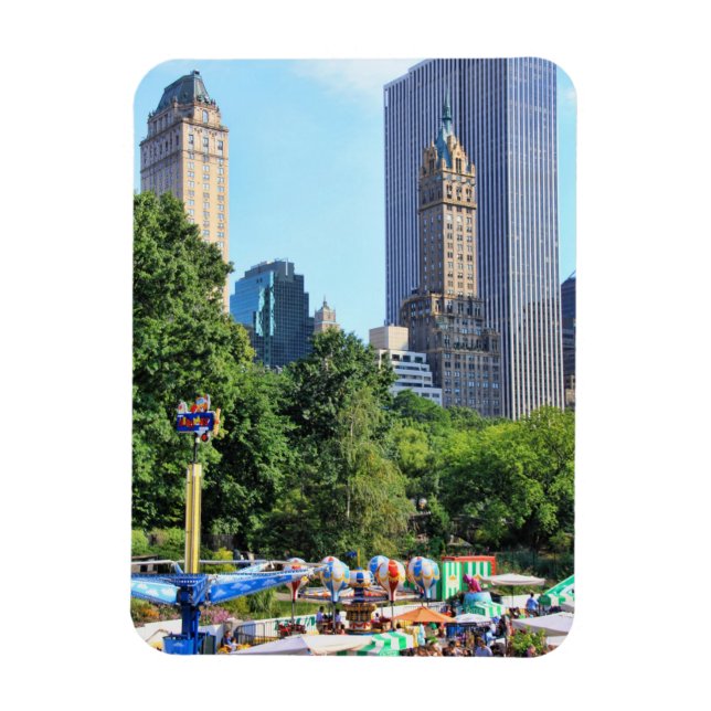 Central Park Amusement Park, Skyscraper backdrop Magnet (Vertical)