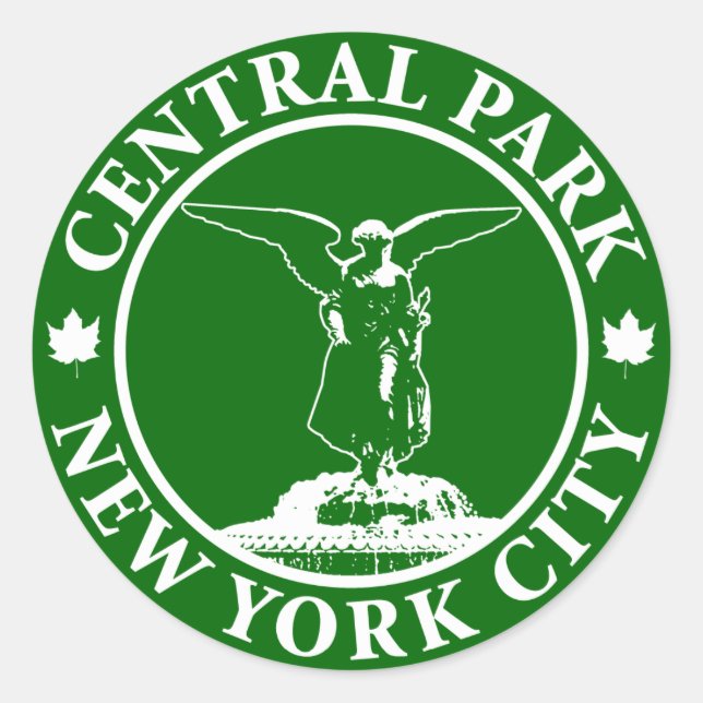 Central Park Angel Classic Round Sticker (Front)