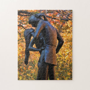 Central Park Autumn: Romeo & Juliet Statue 01 Jigsaw Puzzle