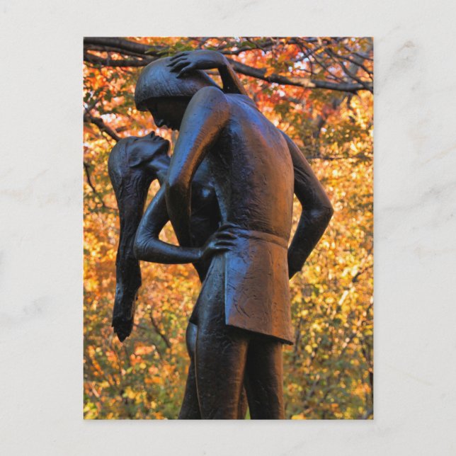 Central Park Autumn: Romeo & Juliet Statue 01 Postcard (Front)