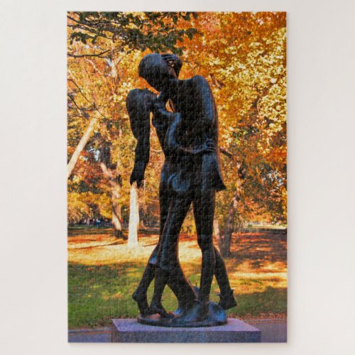 Central Park Autumn Romeo  Juliet Statue 02 Jigsaw Puzzle