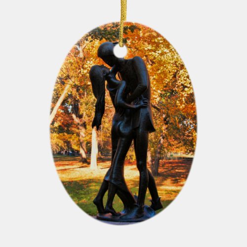 Central Park Autumn Romeo  Juliet Statue 02 O Ceramic Ornament