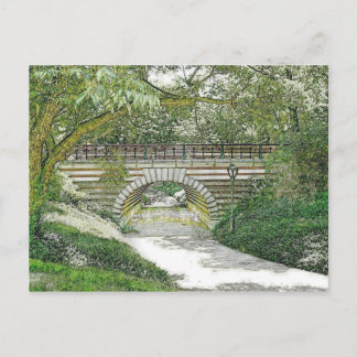 Central Park Bridge and Path Postcard